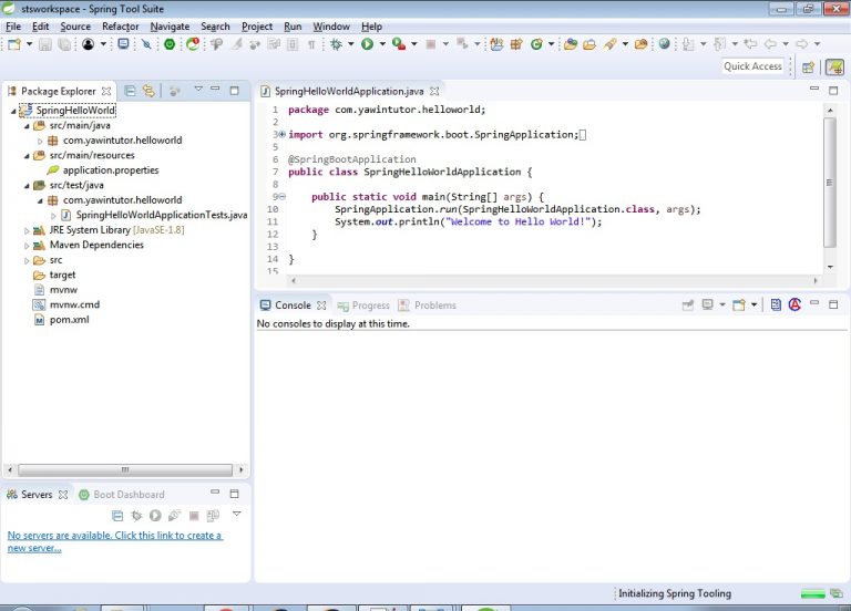 Spring Boot Hello World Example – Yawin Tutor